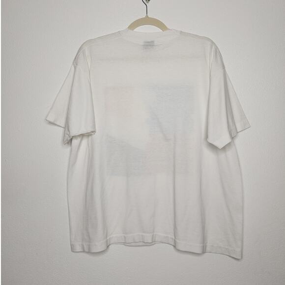 Vintage Missouri Lottery Art Boxy White Single Stitch XL 90s Artist Fruit Loom - Picture 6 of 6